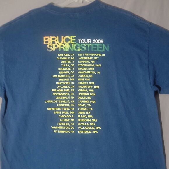 Bruce Springsteen 2009 Working On A Dream Concert Tour T-Shirt Mens Size L Blue - Picture 7 of 8